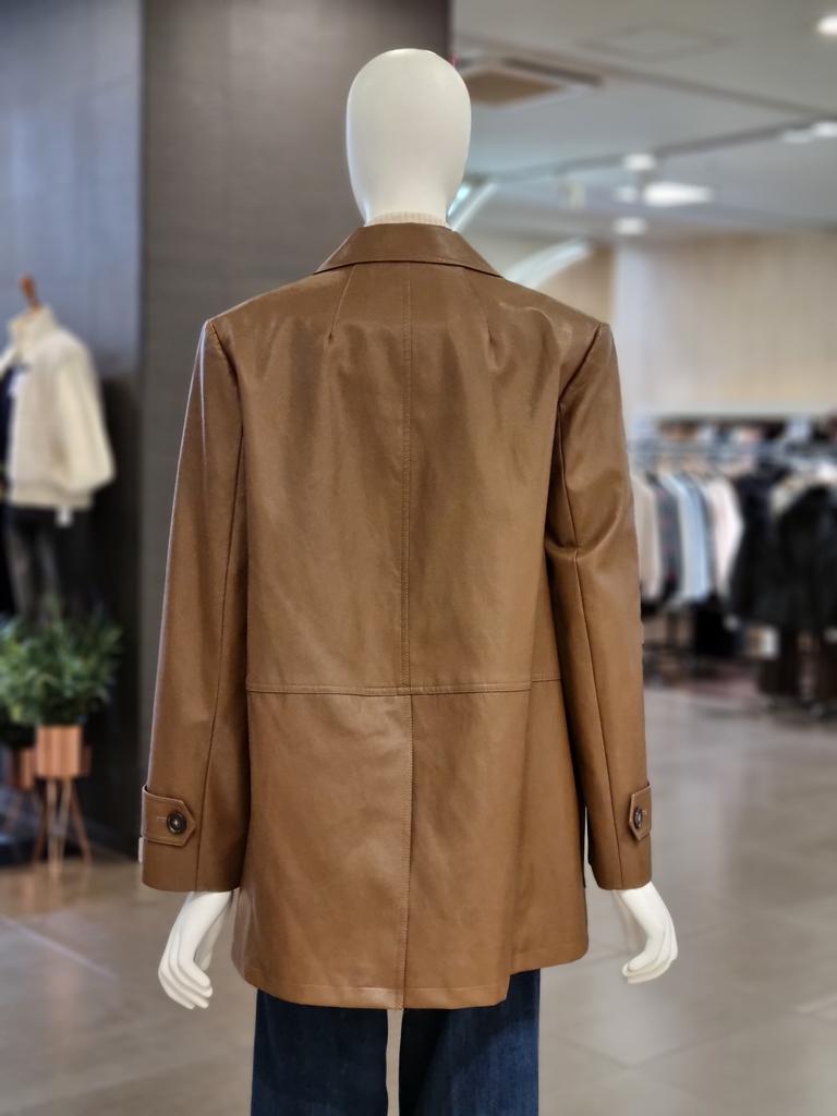 On&On Collar Neck Midi Leather Jacket NJL5WM903