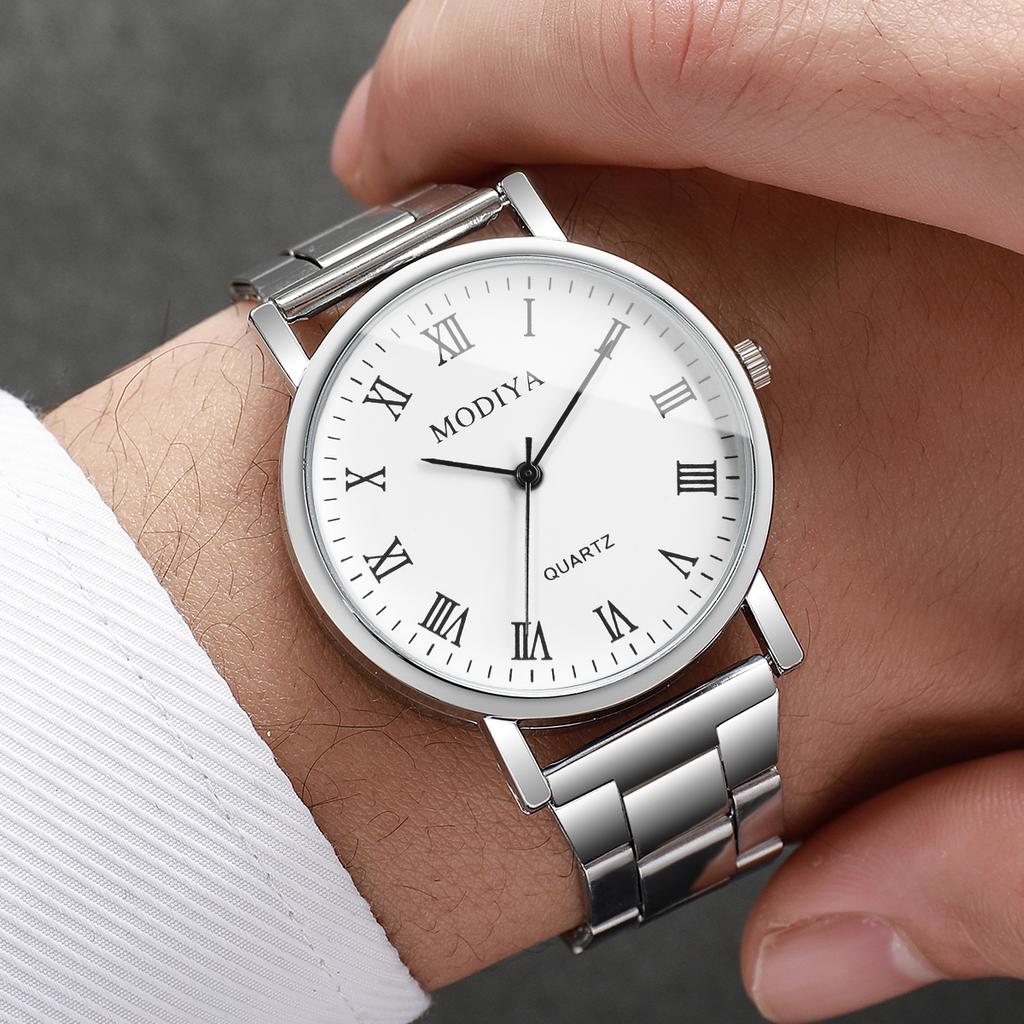 2PCS/Set Men Business Watches Fashion Analog Quartz Watch Reloj Hombre