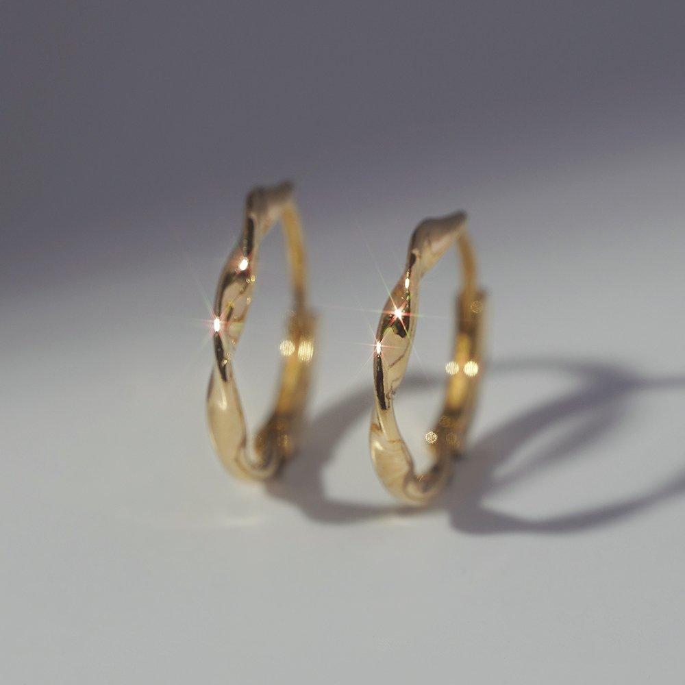 925 Silver Mariete One-Touch Ring Earrings W