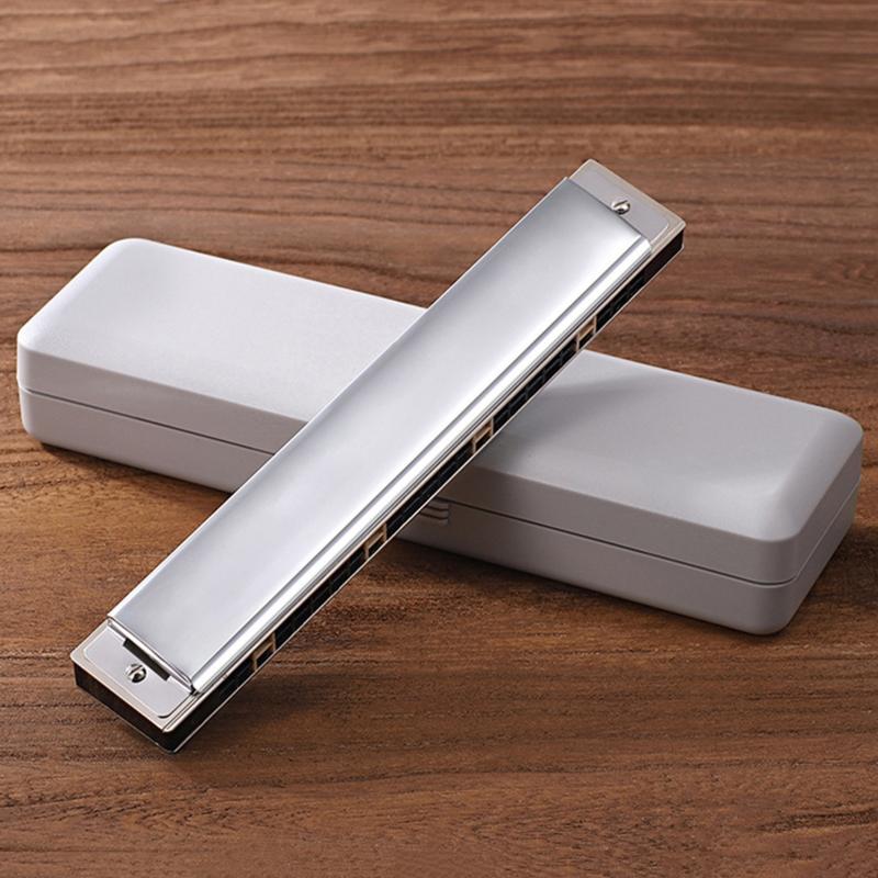 24-Hole Professional Harmonica for Beginner, Diatonic Double Tremolo Harmonica Fit for Adults Music Student Teacher Gift