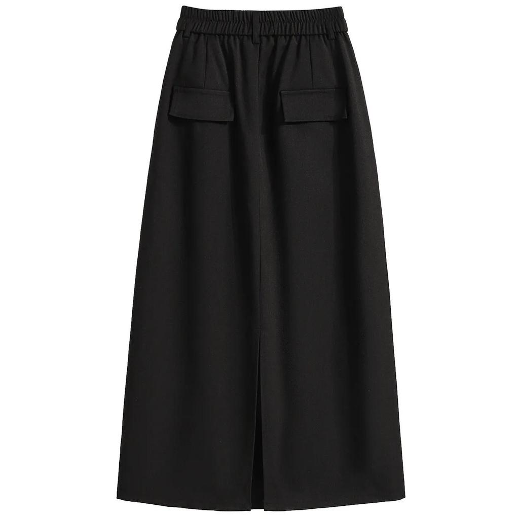 Female Autumn Half-body Skirt Ladies Elegant Commuting Medium-length Hip Skirts Loose A-line Skirt