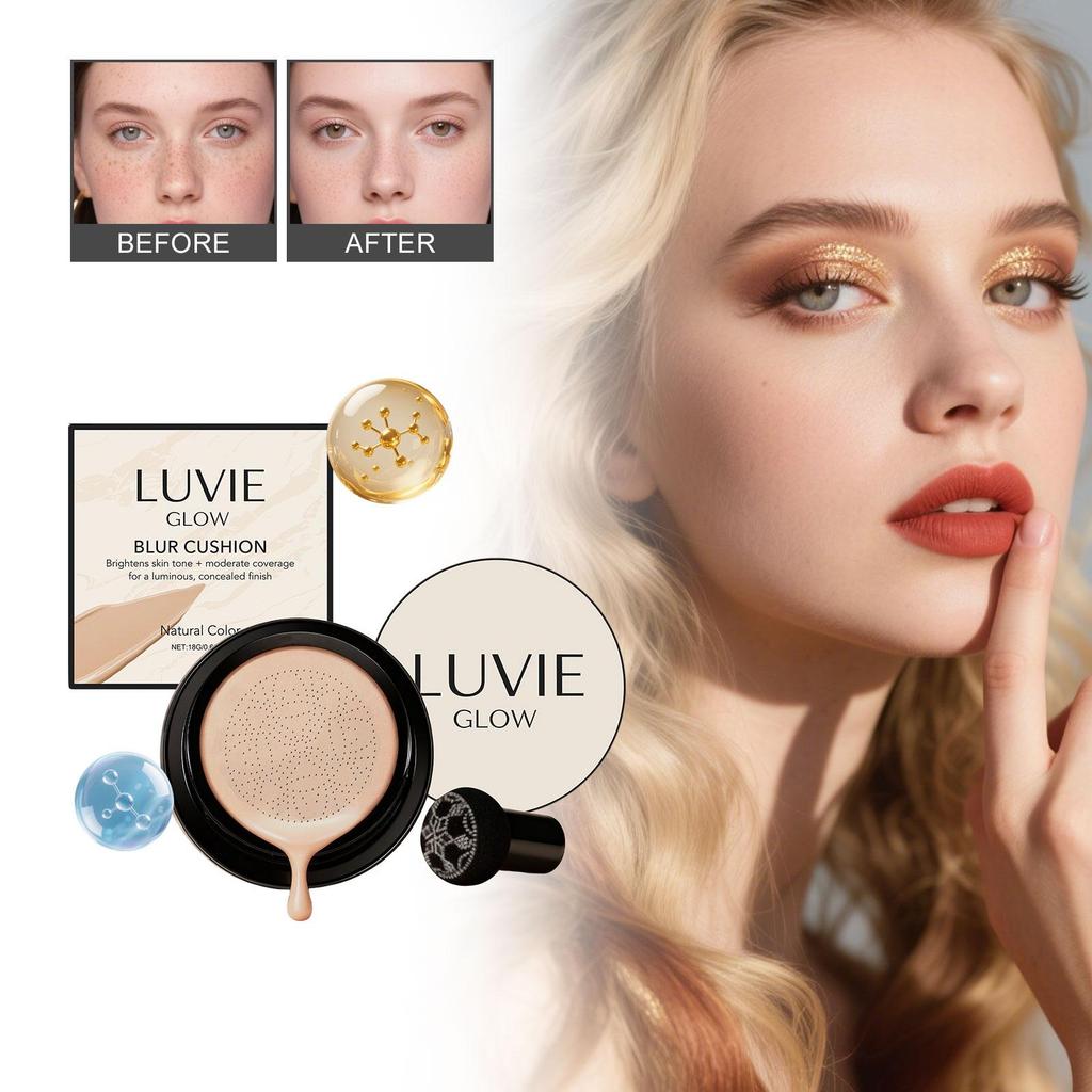 Helle und makellose Cushion-Creme, die eine natürliche Deckkraft mit einer transparenten Basis bietet.