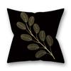 Gold Feather Black Plant Cushion Cover For Home Living Room Sofa Bedroom Decoration Square Pillow Case