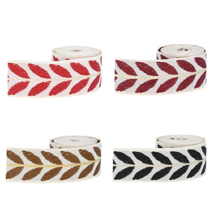 Leaf Decorative Ribbon Roll 1in 25mm Width for Flower Bouquet Gift Wrappings