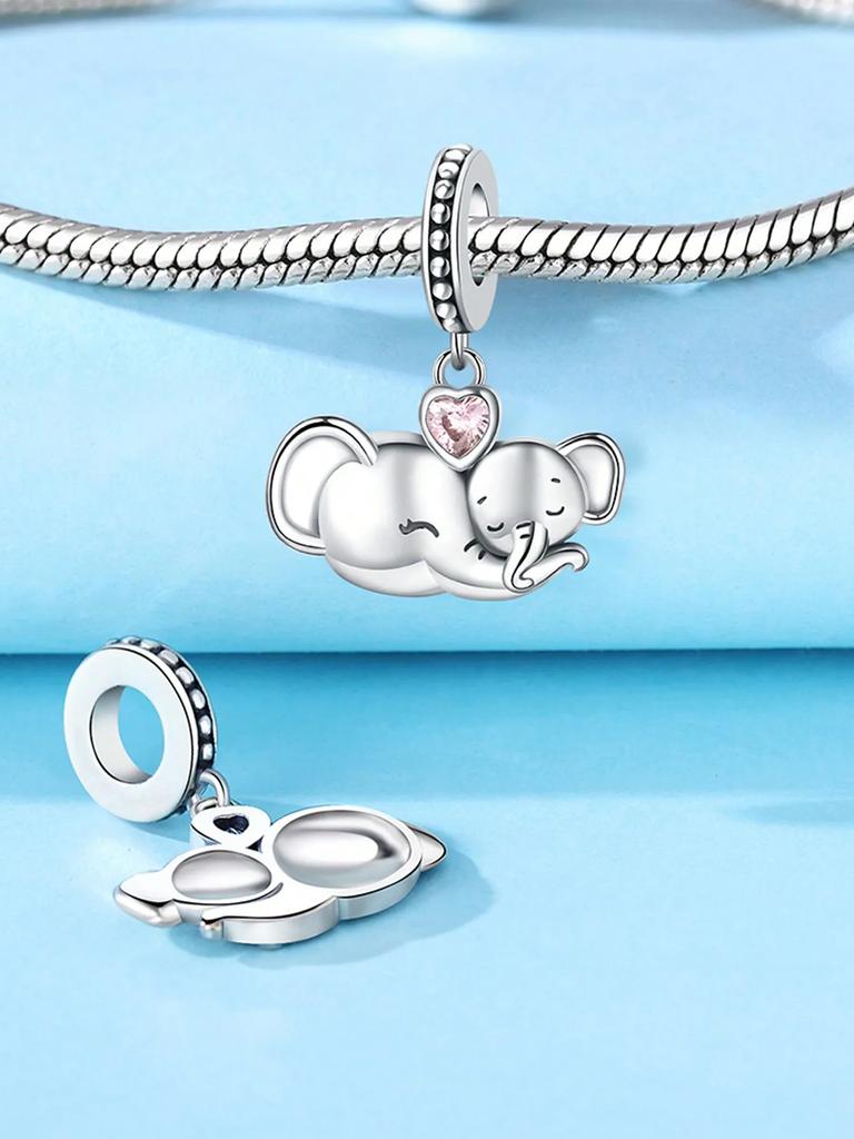 Charms Plata Copper Colors Cute Elephant Beads Charm Beads Charm Pendant For Original Bracelet For Women Diy Jewelry Love Gift