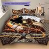 3pcs Dragon Vs Wizard Comforter Set with One Quilt Cover and Two Pillowcases (No Core) - Anime Cartoon Design, Polyester Fabric, Perfect for Bedroom a