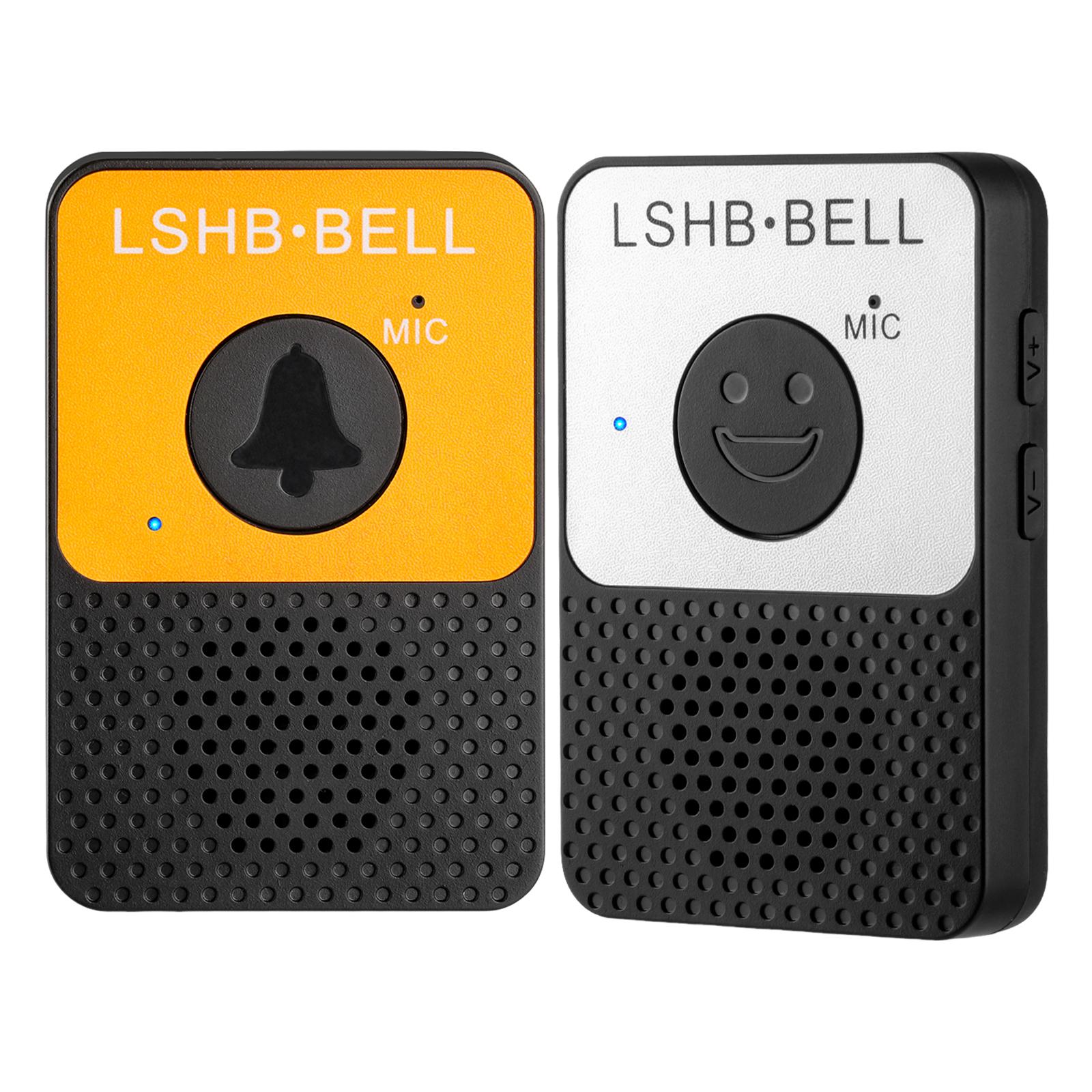 

Hands Free Wireless Doorbell Intercom with 4 Chimes Long Distance Door Bell 8 Level Volume & LED Flash for House Classroom чёрный