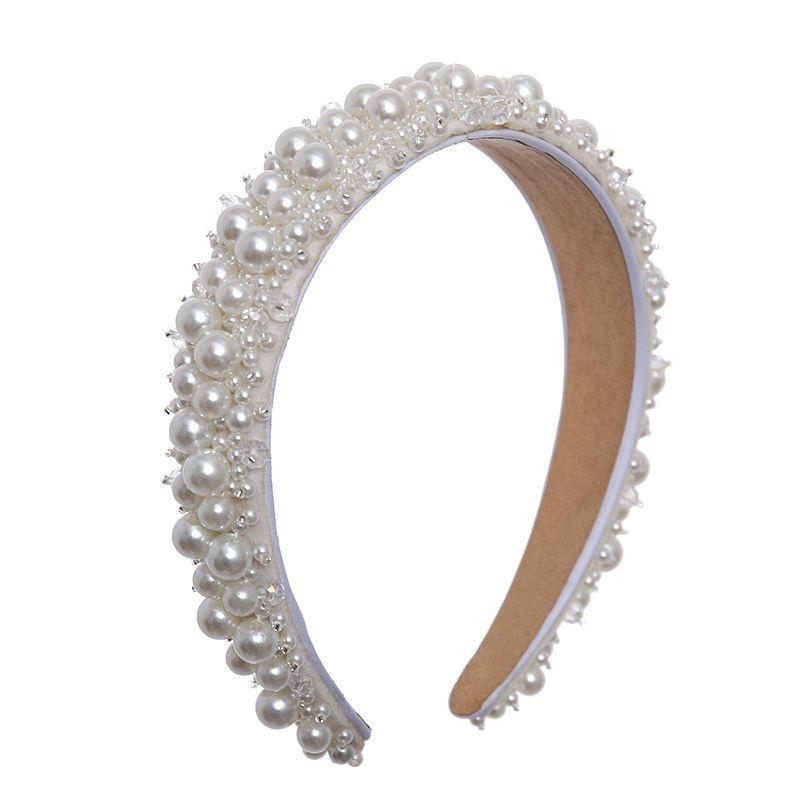Luxuriöse, vollständig handgenähte Perlen-Haarbänder, Hochzeits-, Braut-Kristall-Haarbänder, Atemberaubendes Barock-Haarschmuckstück
