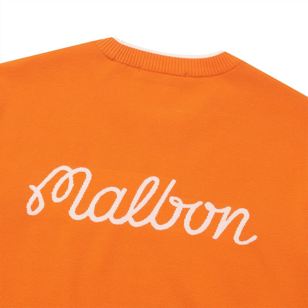 MALBON GOLF Basic Round Sweater Orange (Man)