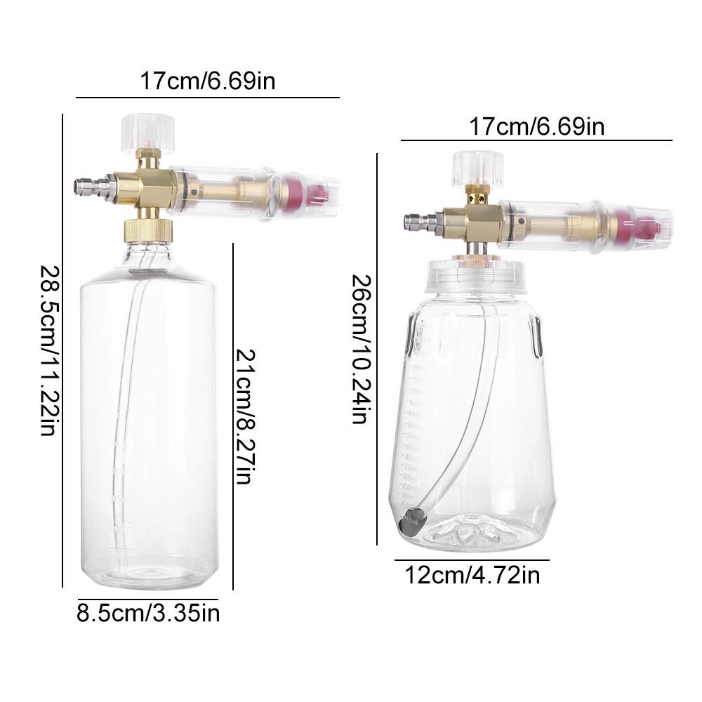 Kalın Saplı Kar Köpük Lance 1L Köpük Püskürtücü Araba Yıkama Köpük Jeneratörü Araba Temizleme Aksesuarı