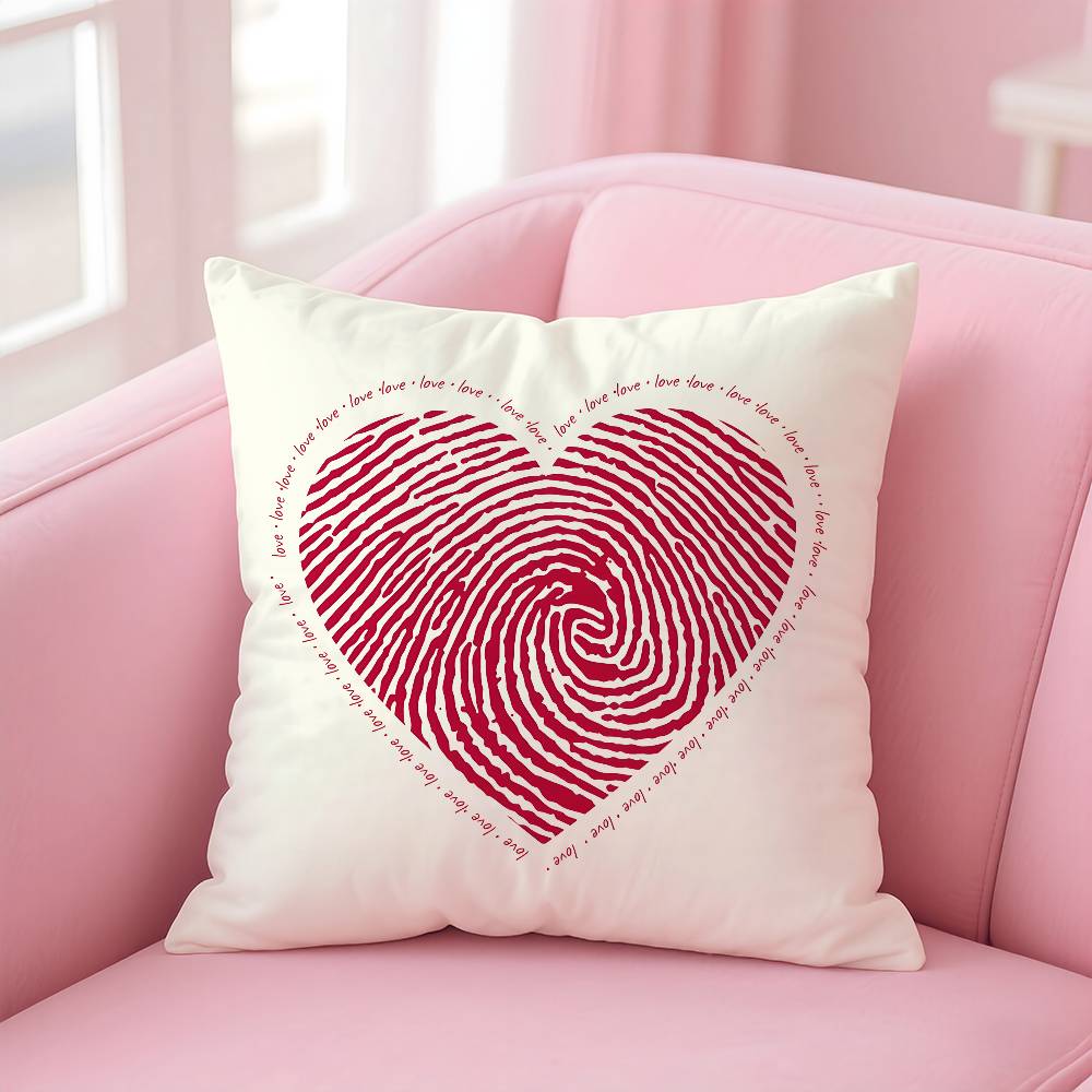 Home Decor Love-Themed Heart-Shaped Digital Print Pillowcases Pattern Cushion Cover Suitable For Sofa Bedroom Car Pillow Cover
