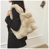 Borsa a mano in peluche, alla moda, con manico superiore, borsa a tracolla versatile invernale per ragazze