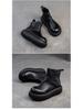 Shanghai Jiechu 2024 Autumn/Winter Cowhide Round Toe Korean Style Women's Boots