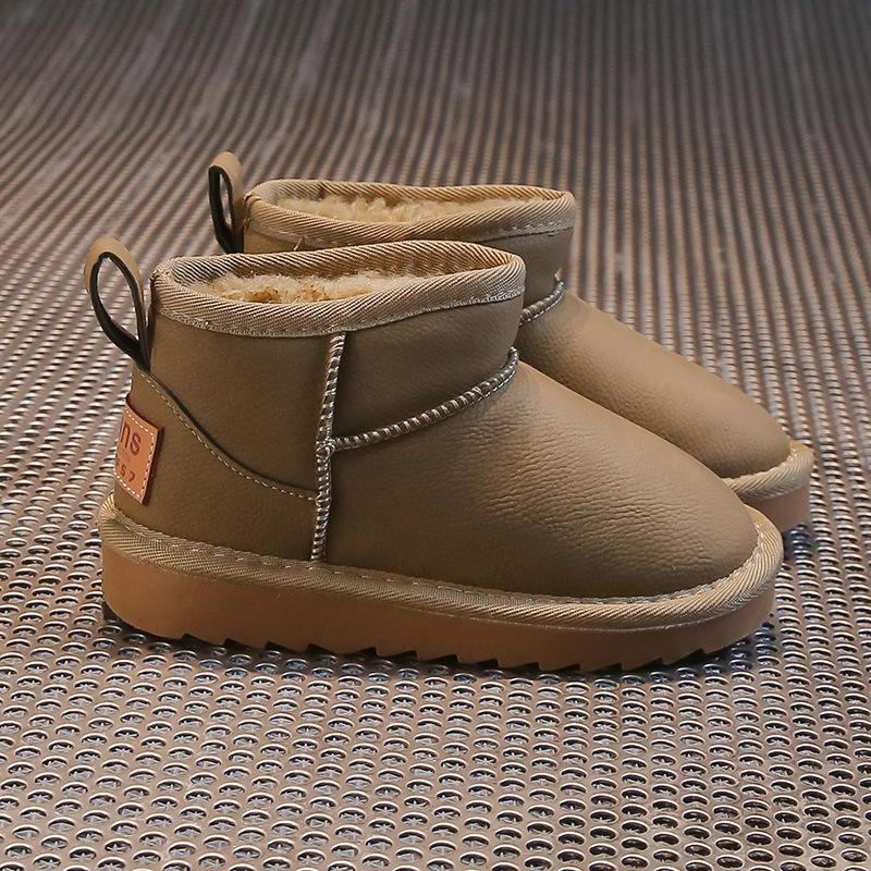 Children's 2024 Winter Fur-Lined Cotton Snow Boots for Girls and Boys