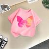 Girls shortsleeved tshirt new summer crew neck top girls foreign summer clothing childrens halfsleeved childrens clothing