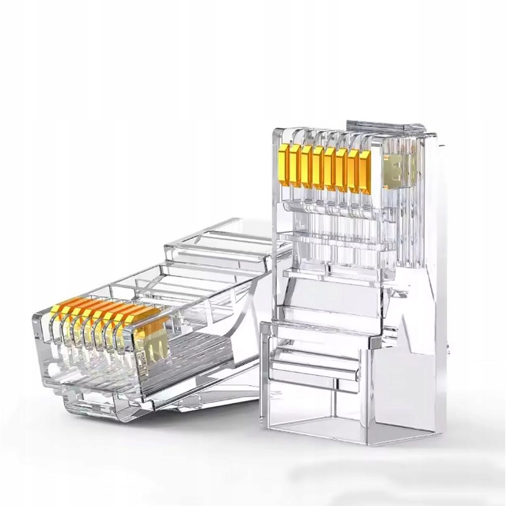 Rosfix Wtyki RJ45 5e PureCopper – Wtyki Sieciowe UTP | 100 Szt. | Kategoria 5e | 8P8C | Czysta Miedź | Do LAN i Patch Paneli