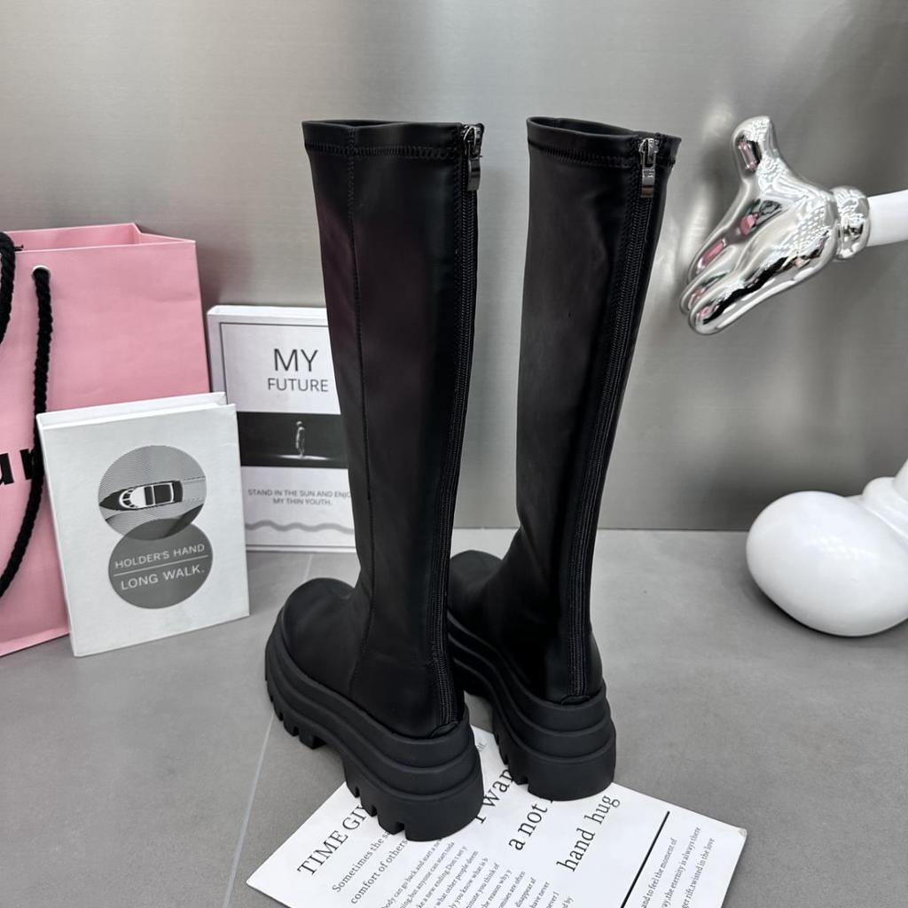Winter Version of Cake Soled High Boots for Women Thick Soled Over The Knee Elastic Boots  Height Increasing Versatile Long Boot
