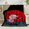 1PC Pink dog In The Garden Flannel Blanket Gift, Suitable for Both Men And Women, Soft Ideal for Beds And Sofa, Birthday Or Christmas Gift