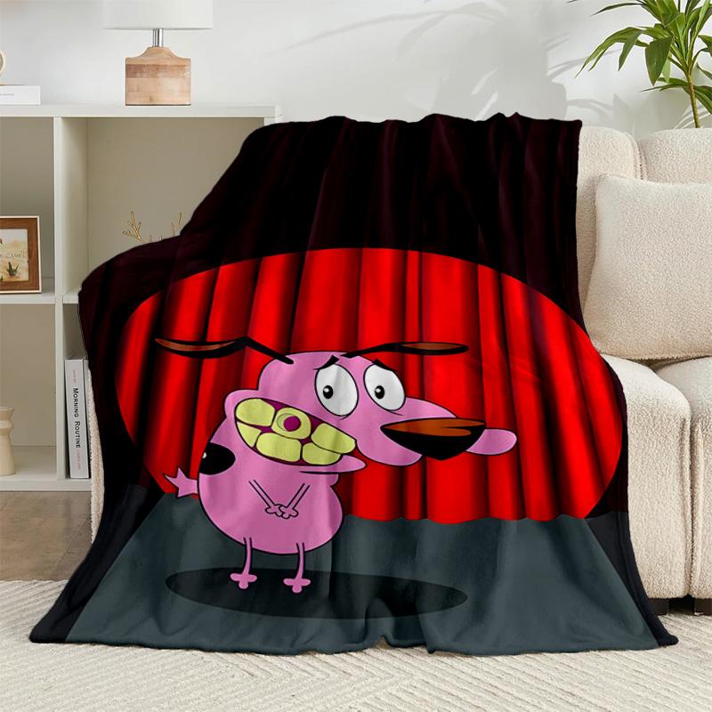 1PC Pink dog In The Garden Flannel Blanket Gift, Suitable for Both Men And Women, Soft Ideal for Beds And Sofa, Birthday Or Christmas Gift