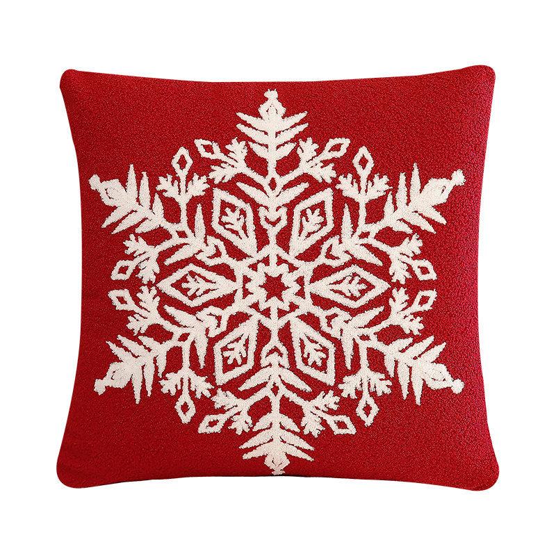 Christmas Elk Snowflake Pillow Sofa Bedside Cushion Embroidered Home Ins Style Pillow European and American