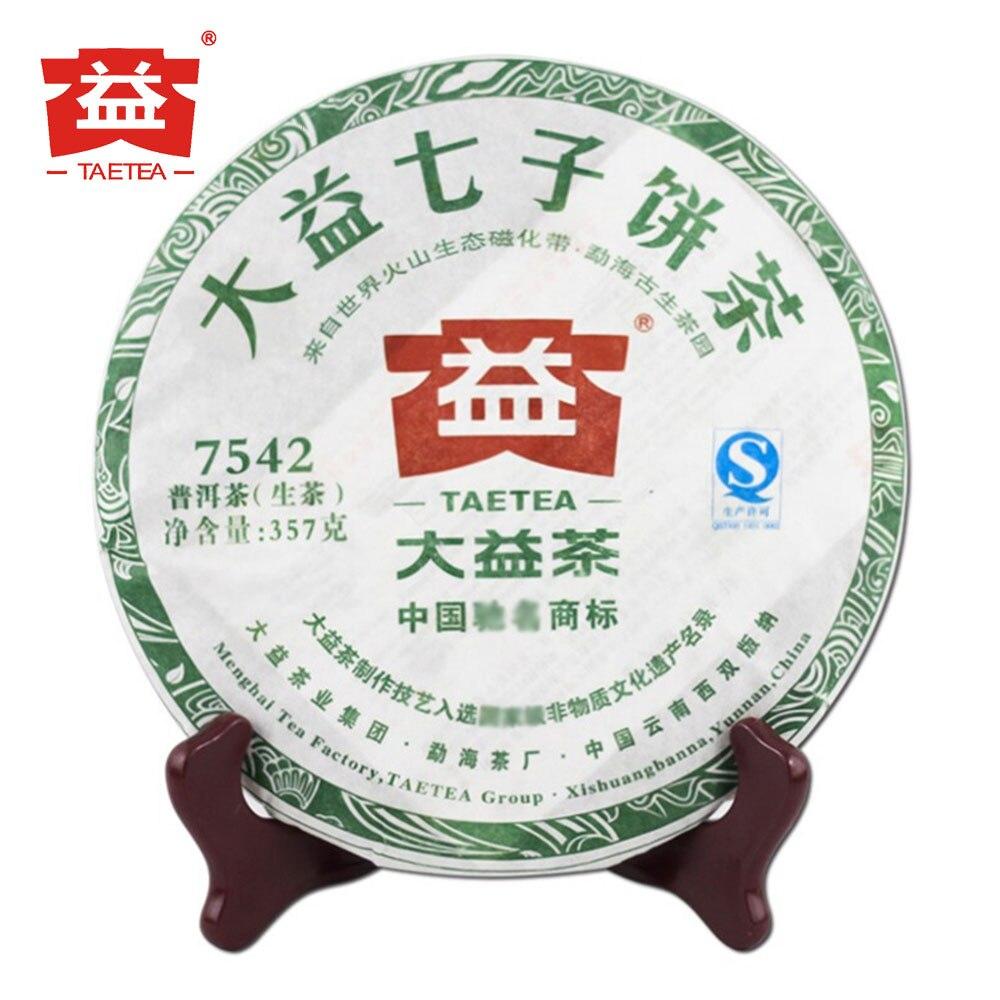 Китайский чай TAETEA Шэн Пуэр 2012 г. 7542 Случайная партия Сырой китайский чайный пирог Пуэр 357 г