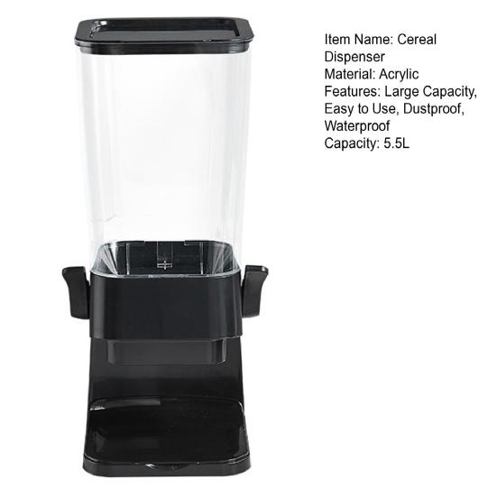 5.5L Getreidespender Großes Fassungsvermögen Transparent Küchenarbeitsplatte Getreidelagerglas Reisbehälter Haushaltswaren