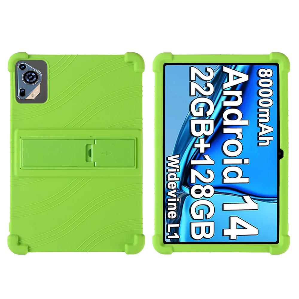 Pour Tablette Pad 9 Pro 10,1 pouces Coque en Silicone Adaptée aux Enfants 4 Coins Épais, Résistante aux Chocs, Silicone Souple avec Rabat Réglable Original Pad 9 Pro vert