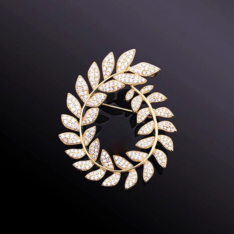 

Простая брошь «Оливковая ветвь», брошь «Anti-Light» высшего качества, аксессуары для корсажа с бриллиантами высшего качества