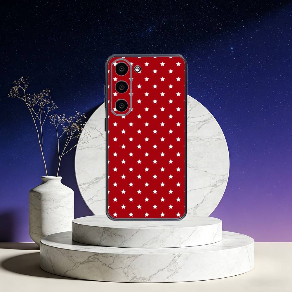 INS Brown Red Polka Dots Phone Case For Samsung Galaxy A73,A72,A71,A70,A53,A52,A51,Others Soft Black Cover