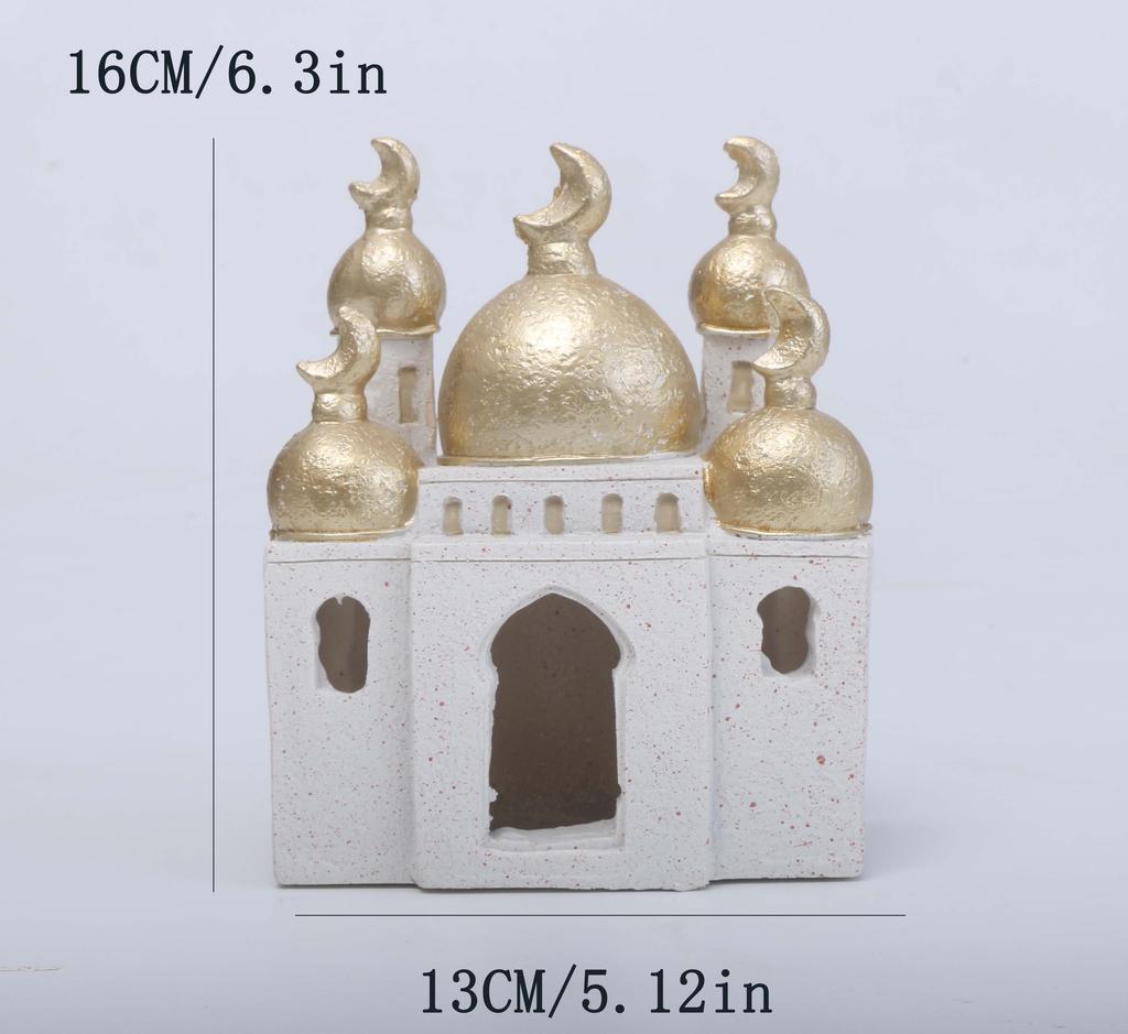 1 PC Candlestick Muslim Kaaba Dome Mosque Islamic Desktop Ornament Table Car Decor Crafts Gifts