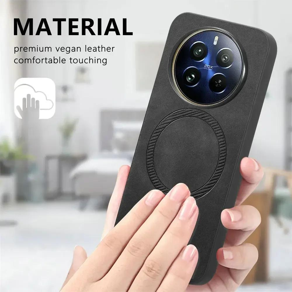 For Realme 13 Plus 13pro+ Luxury Leather for Magsafe Magnetic Wireless Charging Shockproof Matte Cover for Realme 11 12pro 13 Pro Plus Realme13