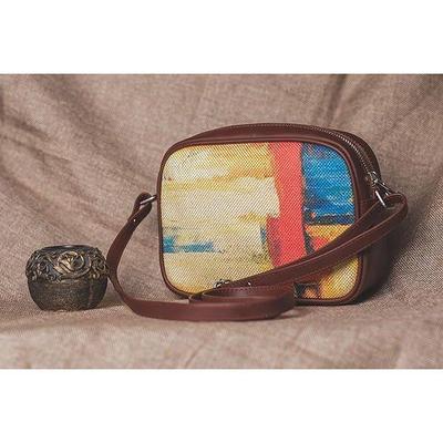Handmade Vegan Leather Women's Sling Cross-Body Bags With Adjustable Shoulder Strap