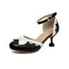 Foreign Order Summer Fashion Cat Heel High Heel Bow Color Matching Hollow Sandals
