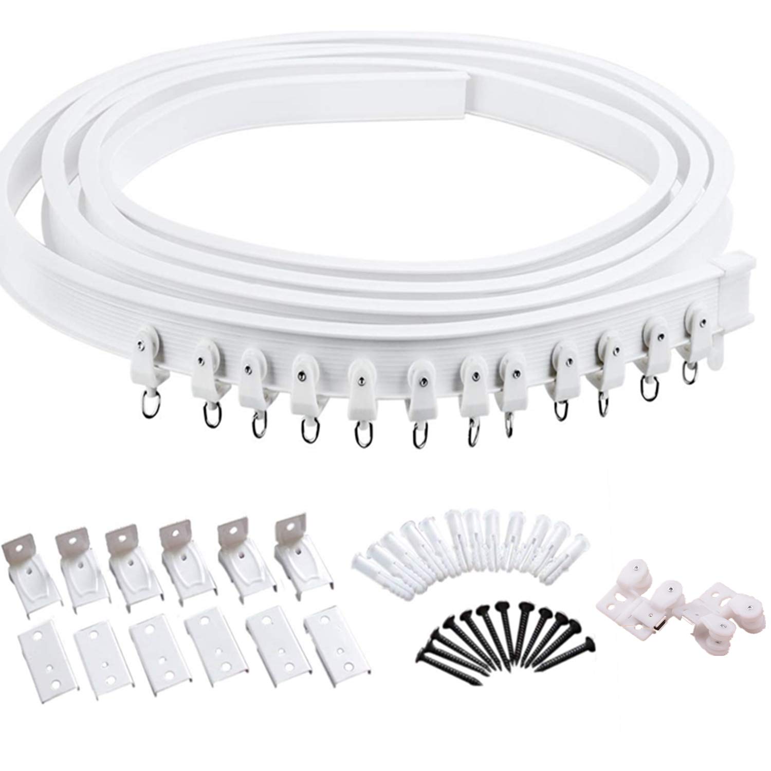 

Новейший карниз для штор с магнитом Магнитный для эркерных окон, легко устанавливается на потолке и одинарном бегунке RINGO, автомобилях, стенах, (3m) белый