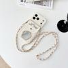 Custodia a Portafoglio Specchio per iPhone 17 Pro Max Air 16 Plus 11 12 13 14 15 Pro Cinturino Slot per Schede Laccio per Collo a Tracolla Corda Copertura a Borsa Fiorita