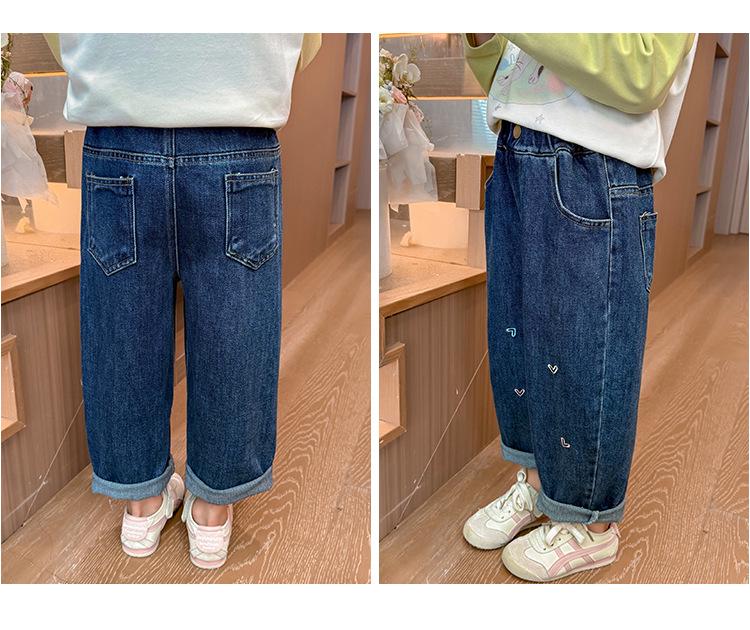Mädchen Elastische Weiche Denim Jeans - Frühling/Herbst Lässig, Lockere Passform für Kinder