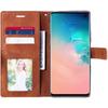 Case and 2 Tempered Glasses for Samsung S10 - BOOLING - Brown - Semi-rigid - Leather Effect