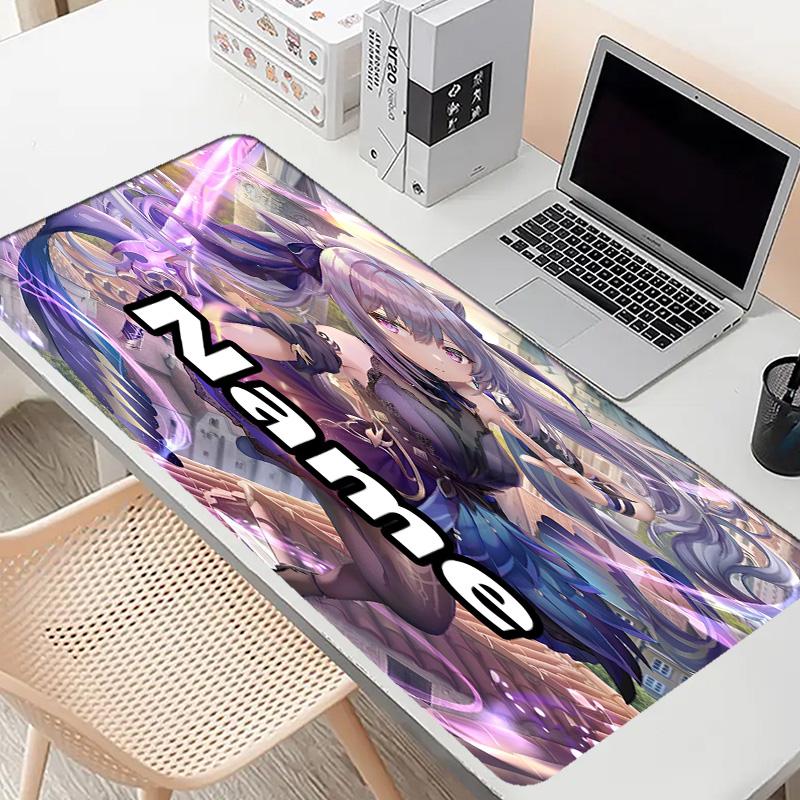 Custom Name Personalized Genshin Impact Pattern Mousepad, Laptop PC Desk Mat, Decorative Desk Mat for Home Keyboard Pad Gift