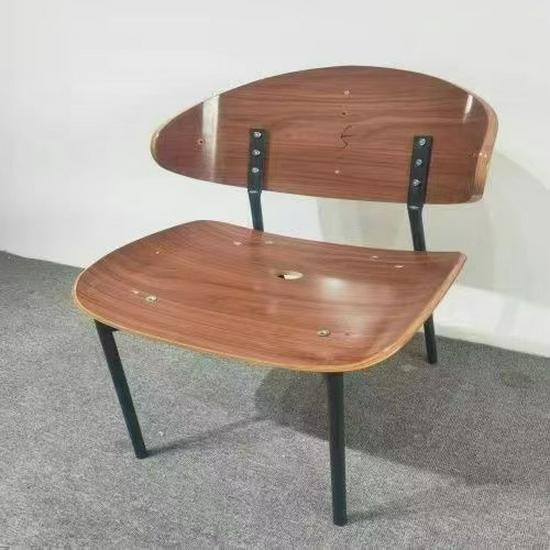 Italian Minimalist Dining Chair, Modern Luxury, Solid Wood, Leather Upholstered, Vintage Style, Simple Backrest Chair.