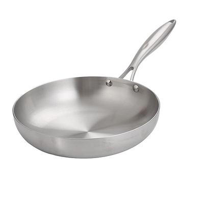 ZISIZ 22cm 3-Ply 304 Stainless Steel Frying Pan