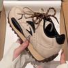 Color matching lace-up increases the height of leisure sports autumn new niche versatile retro students