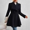 European and American-style Stylish Long Coat for Women, Fitted Design, with A Collar, Suitable for Autumn and Winter.