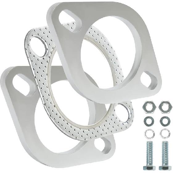 2.75 Inch/70Mm Exhaust Flange Connection Kit Corrosion Proof 2.75 Inch 2 Blot Exhaust Flange & Exhaust Gasket Kit With Bolts & Nuts For 70Mm OD
