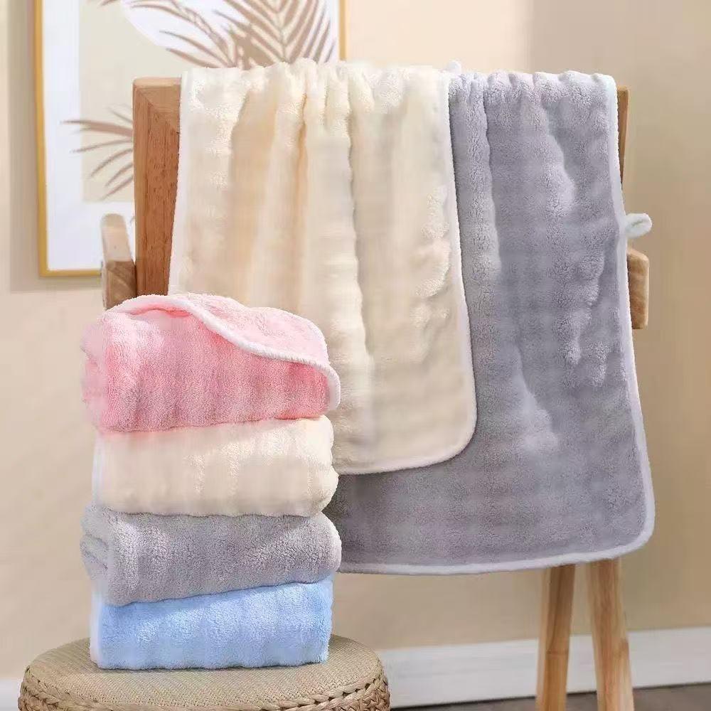 Ultra-Soft Absorbent Fleece Towels - Ideal for Bath & Face - No Shedding, Lightweight & Perfect for Couples