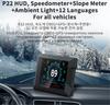 Samochodowy HUD OBD2 GPS Miernik nachylenia Prędkościomierz Alarm przekroczenia prędkości Napięcie Temperatura wody