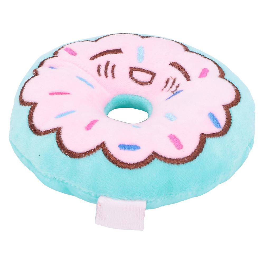 Brinquedo de Cachorro Donut Recheado de Pelúcia Squeaker Dentro Brinquedo de Animal de Estimação de Pelúcia Brinquedo de Cachorro em Forma de Comida Mastigação Diária