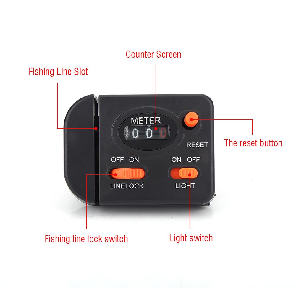 Portable Fishing Line Length Counter Electric Fishing Line Counter Full-featured Equipped with Light Smart Fishing Tackle Tool