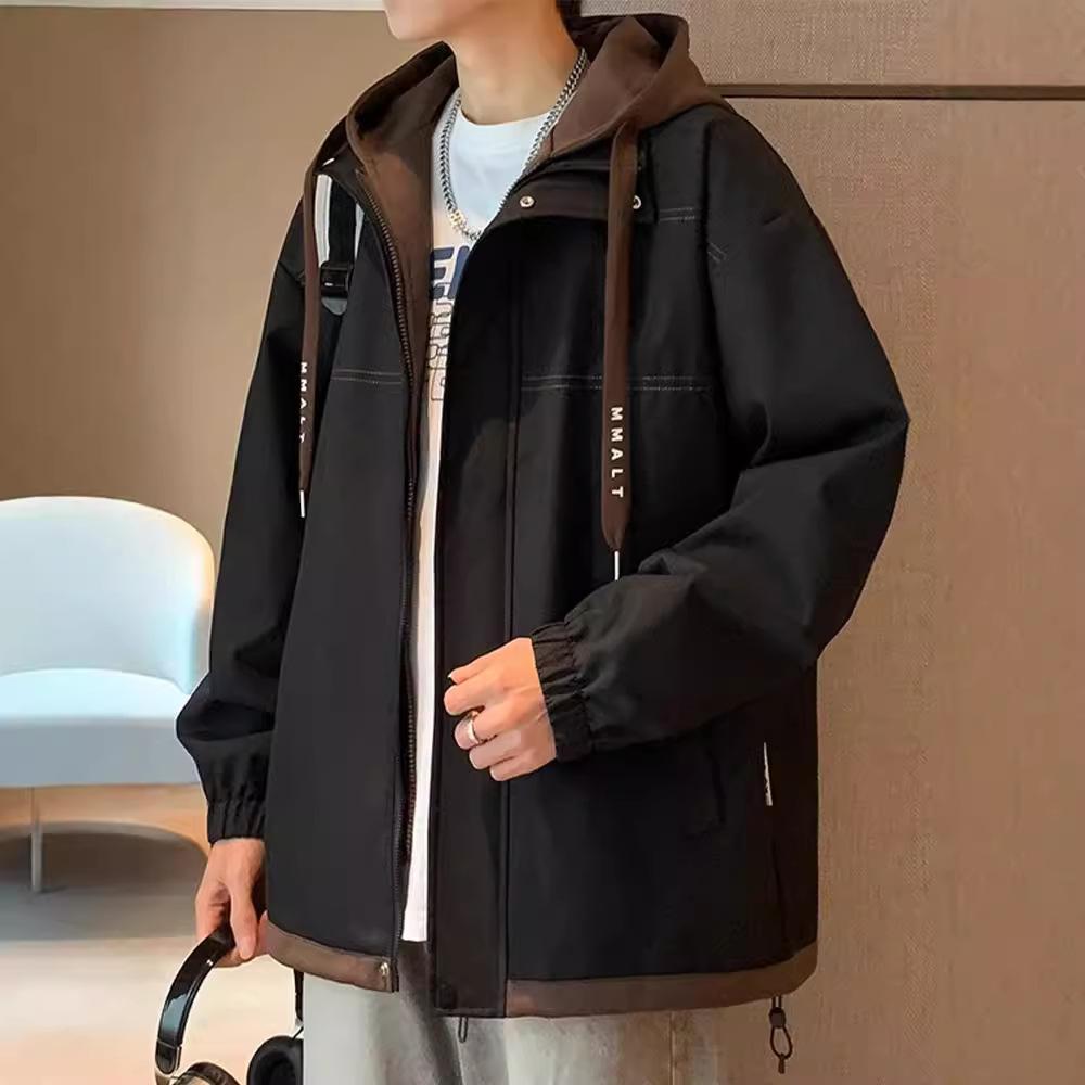 Fake Two-piece Jacket Men's Spring and Autumn Work Jacket Teenager Trendy Outdoor Charge Clothes