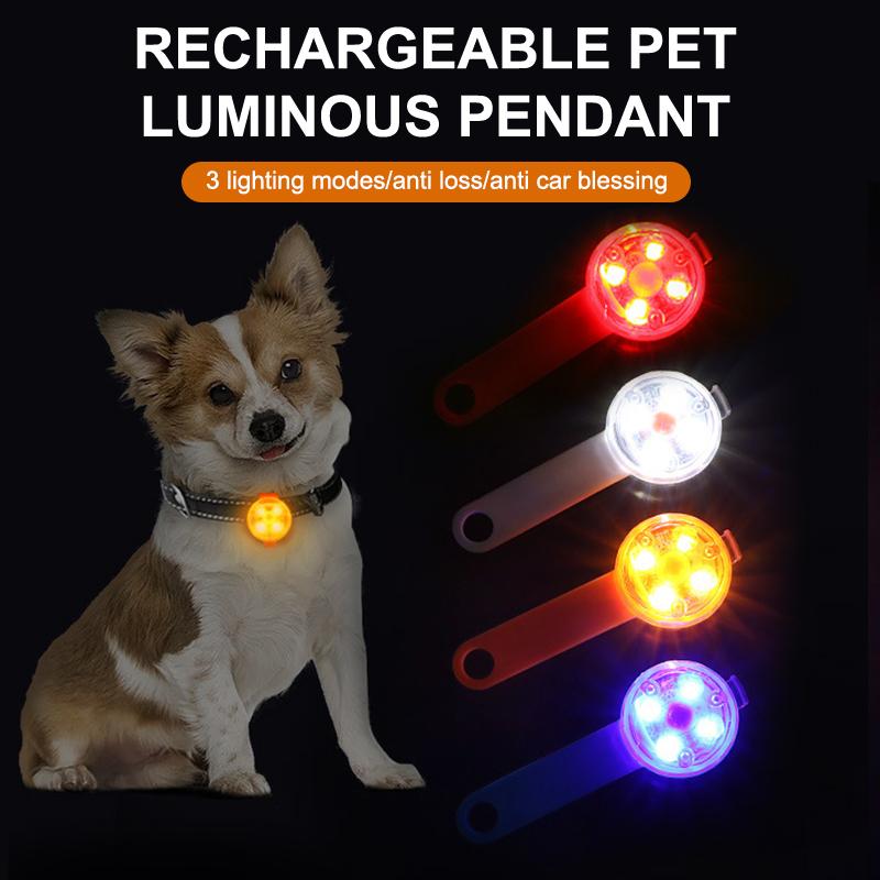 Led Pet Tracking Luminous Pendant Bright Ligh Dogs Collars Dog Wear Loss Weatherproof Led Safety Light Usb Rechargeable Safety