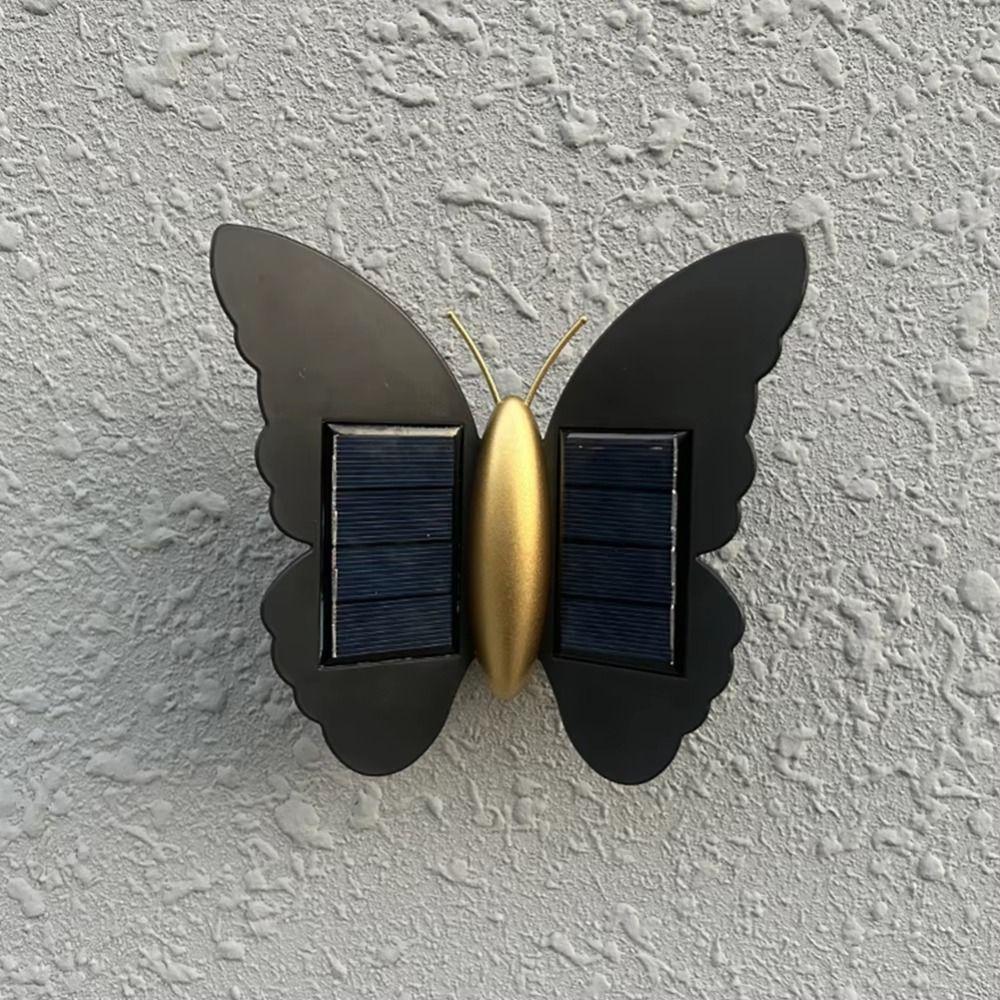Butterfly Shaped Butterfly Solar Wall Light Auto On/Off Solar Powered LED Induction Lamp Motion Sensor Automatic Operation